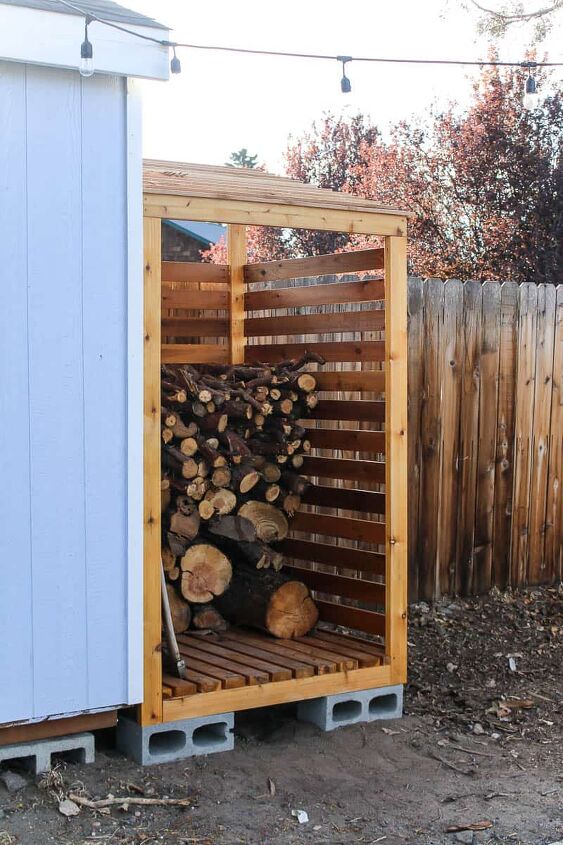 diy firewood rack with roof free woodworking plans
