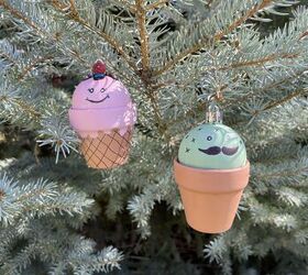 Ice Cream and Cactus Ornaments