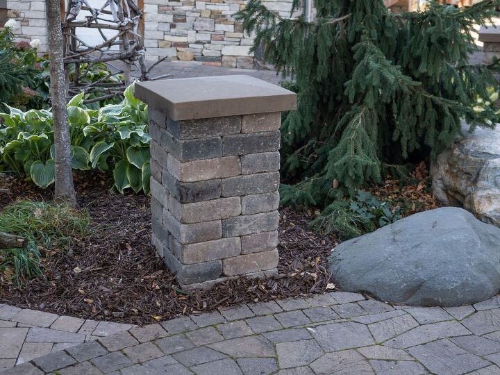 como instalar un pilar del bloque del paisaje del patio