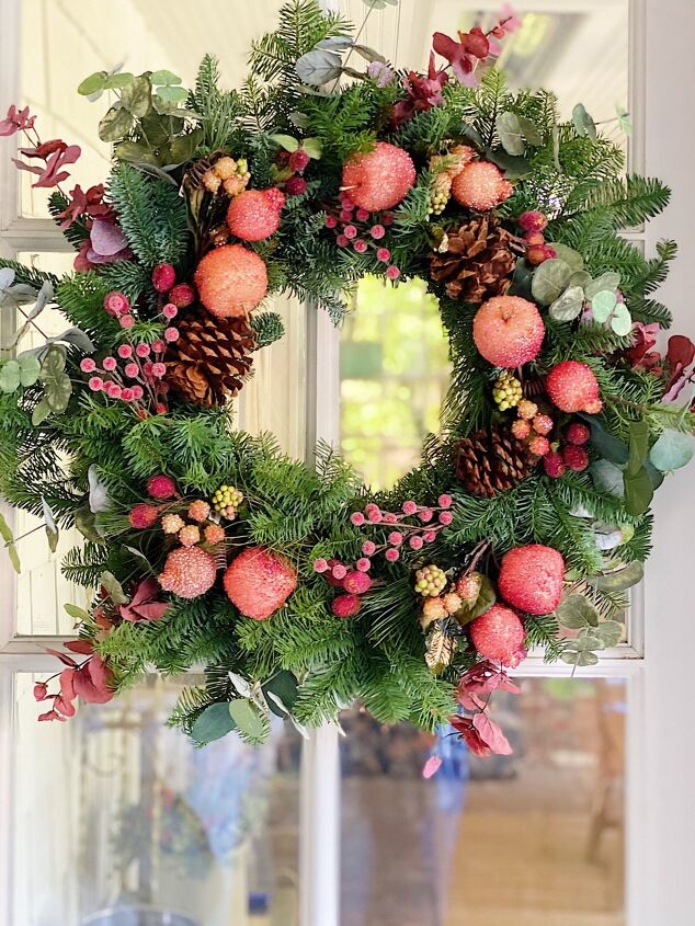 easy fall thanksgiving wreath diy, DIY Christmas Wreath
