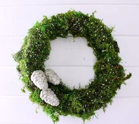 diy moss and glitter wreath