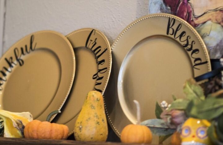 las 18 mejores formas de decorar la mesa de accin de gracias con poco presupuesto, DIY Platos de Acci n de Gracias agradecidos