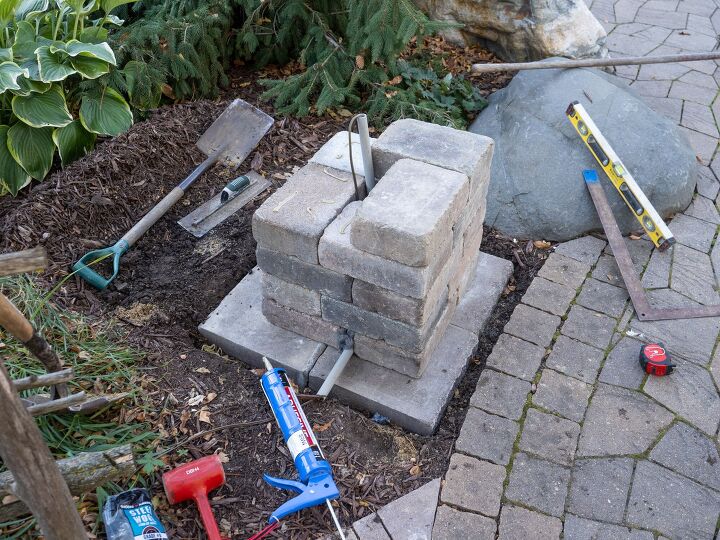 cmo instalar un pilar del bloque del paisaje del patio