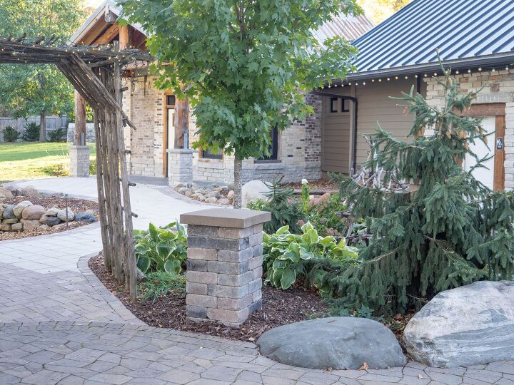 how to install a patio landscape block pillar