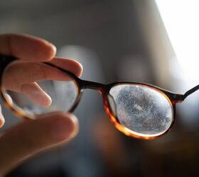 how to remove scratches from glass safely and effectively, brown rimmed glasses with scratches on lens