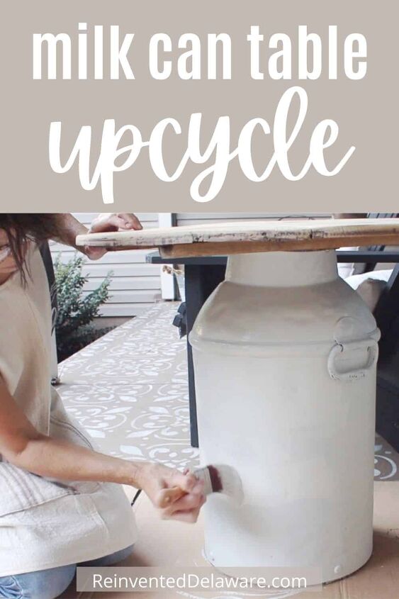 vintage milk can table makeover