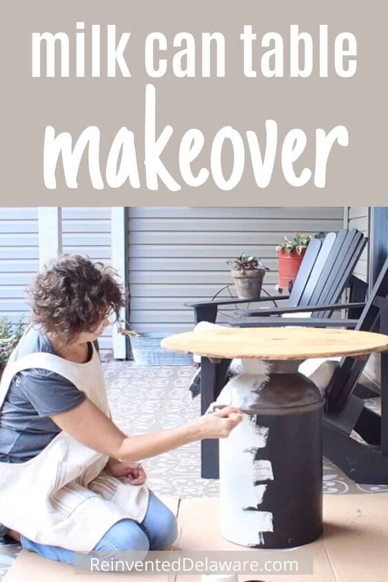 vintage milk can table makeover