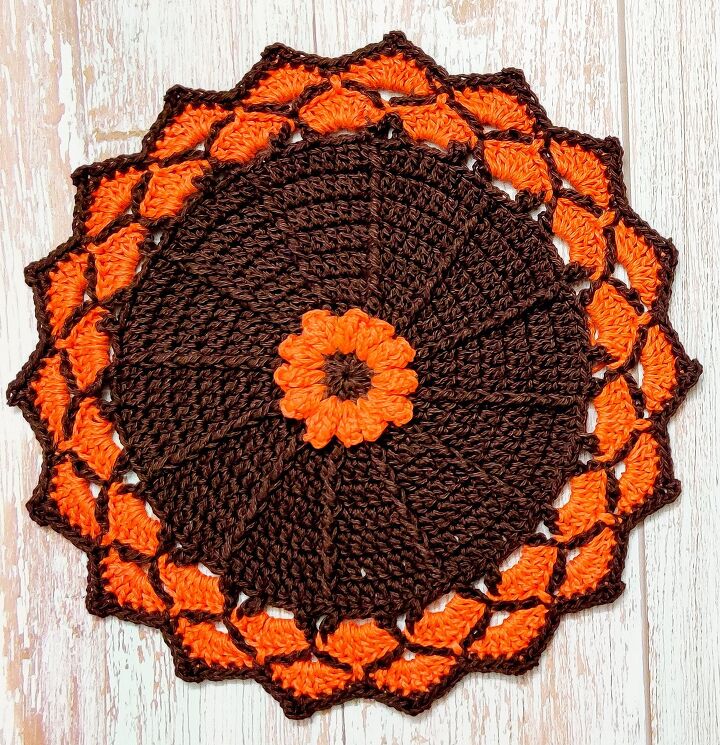 toalha de mesa de croch para decorao de outono