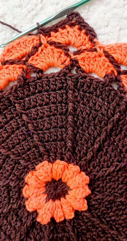 toalha de mesa de croch para decorao de outono