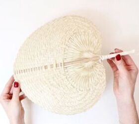 diy woven lampshade with bamboo fans