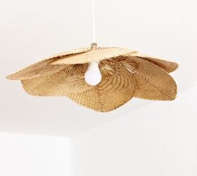 DIY Woven Lampshade With Bamboo Fans