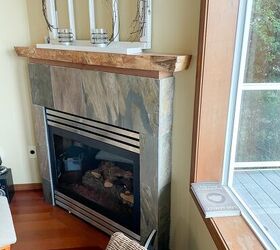 fireplace makeover with slate ish, Before