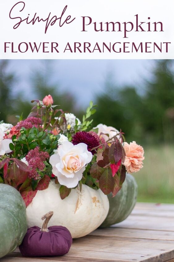 how to make an easy and beautiful pumpkin flower arrangement