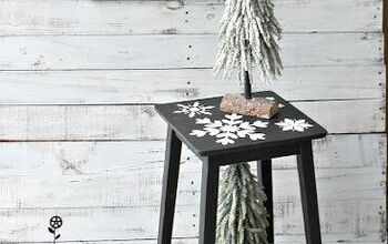 Upcycled Winter/Christmas Snowflake Table
