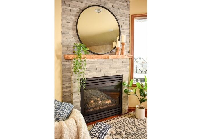 fireplace makeover with slate ish
