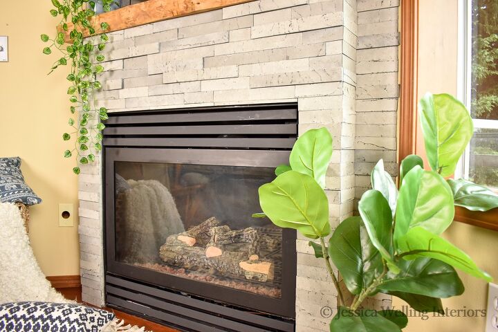fireplace makeover with slate ish