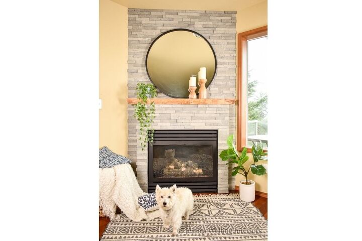 fireplace makeover with slate ish