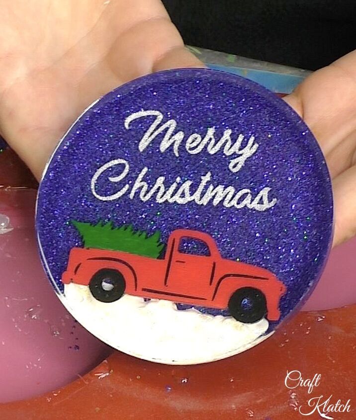 diy vintage red truck christmas decoration coaster video
