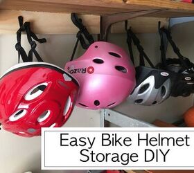 easy bike helmet storage diy