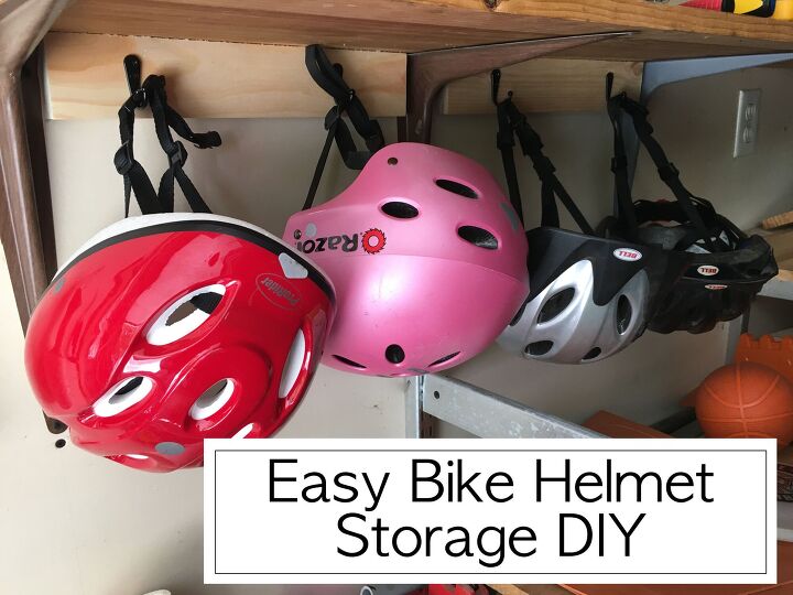 almacenamiento facil de cascos de bicicleta diy