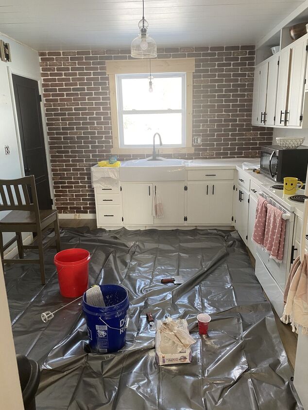 diy brick accent wall