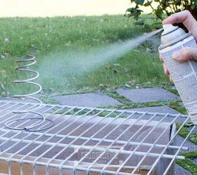 Spray paint bed springs to make your countertops more Christmasy