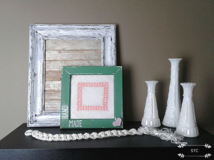 use picture frames and doilies to make charming wall art, Framed Needlework