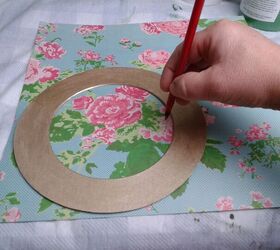 use picture frames and doilies to make charming wall art, Tracing Along Inside Edge