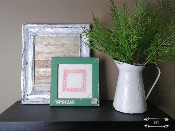 use picture frames and doilies to make charming wall art, Pink Heart Completed Look