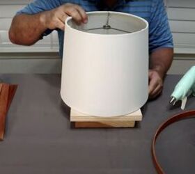 how to make a simple but beautiful paint stick lamp, Start with a spare lampshade