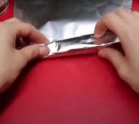 how to make a gnome house, Roll tin foil to make the roof