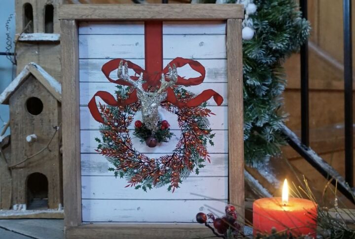11 ideas de decoracin navidea rstica que harn que tu casa sea magnfica, Convierte las cajas de la Dollar Store en piezas de arte con este truco
