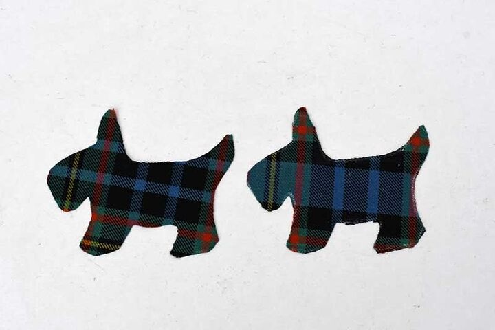 divertidos adornos de perros escoceses de tartn