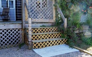Deck Staircase Makeover, Covering up Some Ugly With Lattice!
