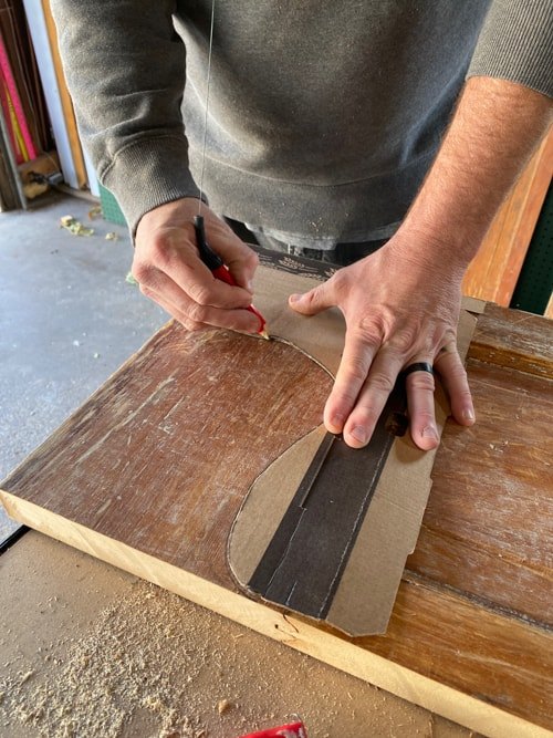 how to build a bench from an old door