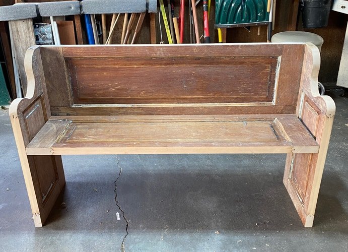 how to build a bench from an old door