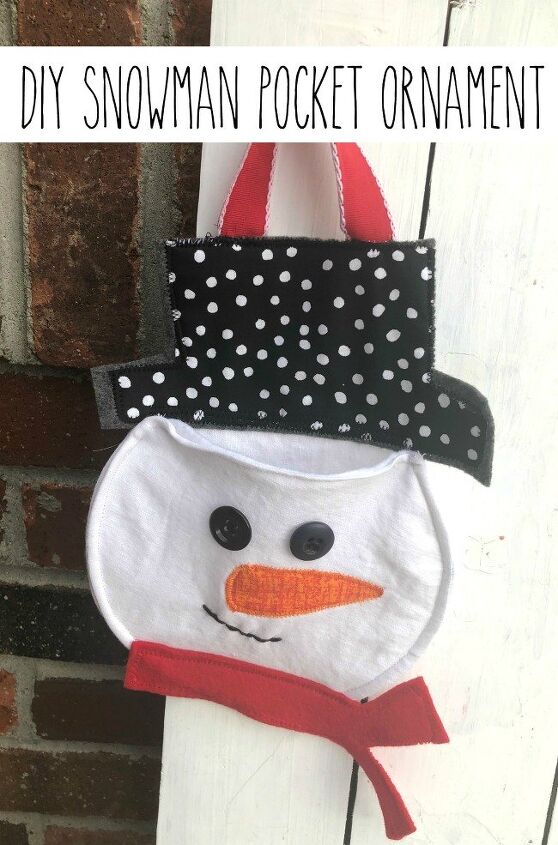 ornamento de bolso de boneco de neve reciclado