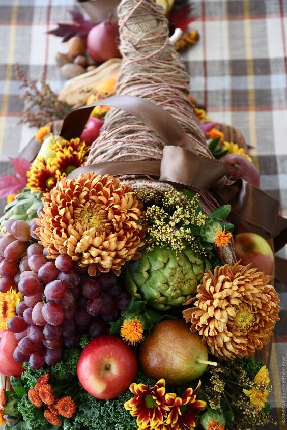 pea central de ao de graas diy com frutas legumes e flores