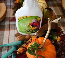 diy thanksgiving table centerpiece with fruit veggies and flowers