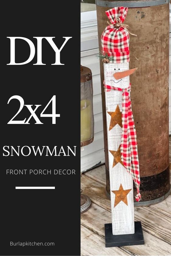 diy 2x4 mueco de nieve decoracin del porche delantero