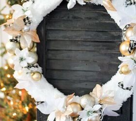 9 impresionantes coronas de navidad para tu puerta y una que te har rer, DIY Snowfall Festive Christmas Wreath Corona Navide a de Nieve