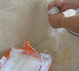 how to properly clean paint rollers and trays, hand washing paint roller cover under a running faucet