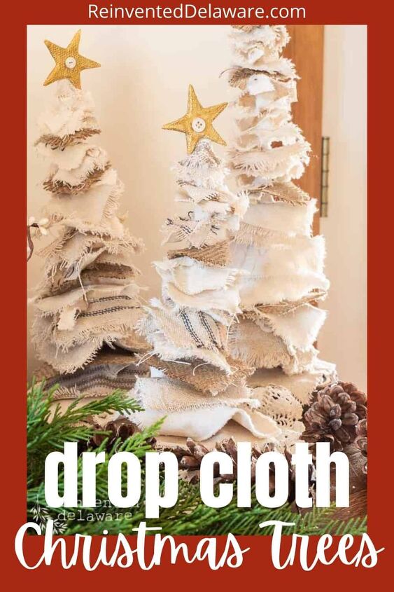 diy holiday drop cloth christmas trees