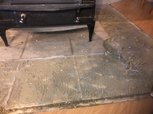 q replacing a tile hearth around wood stove