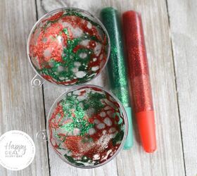 how to make glitter ornaments with glue