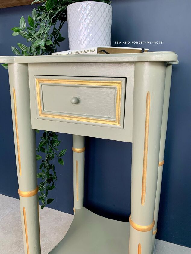 how to make over a small side table with golden glamour
