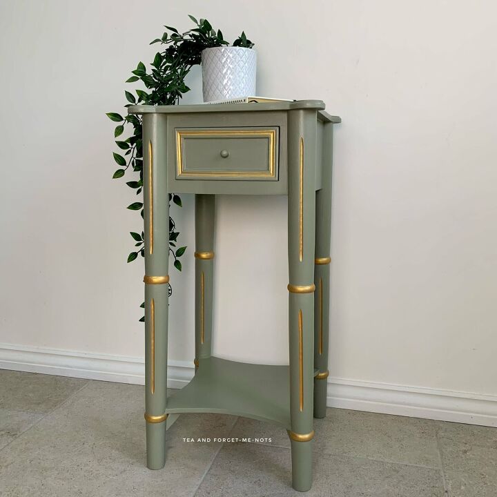 how to make over a small side table with golden glamour