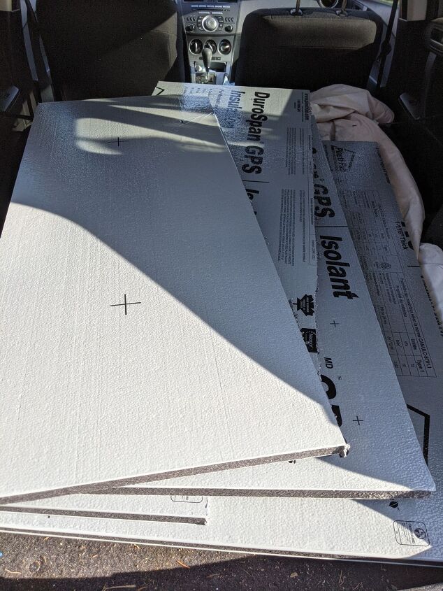 how i winterized my cheap garage door, Cut into car sized strips