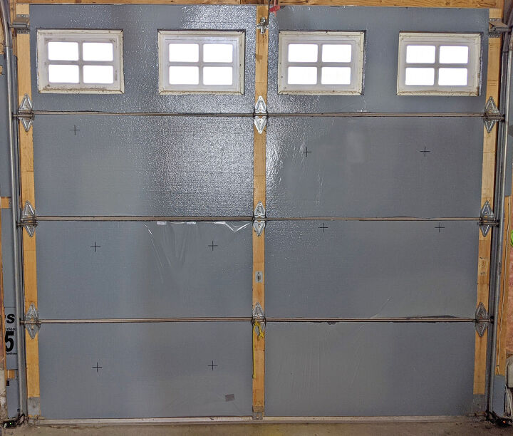 how i winterized my cheap garage door, Door fully insulated