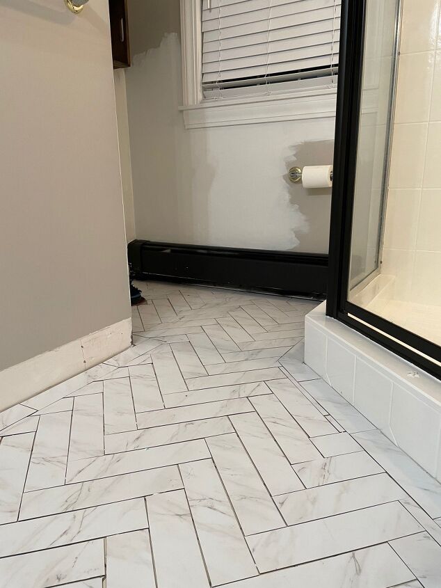 easy way to install vinyl floor tile over existing tile
